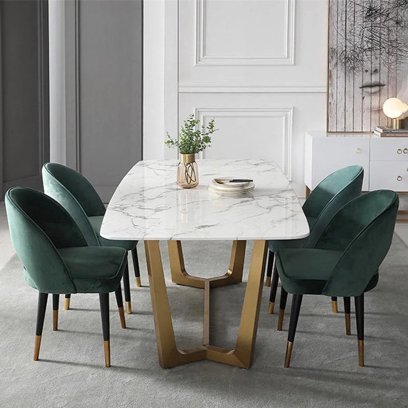 Sedia da pranzo Glam Arm Chair tessuto con schienale aperto per sala da pranzo Clearhalo