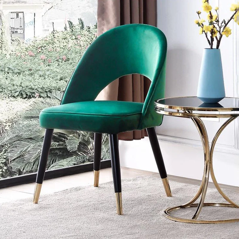 Sedia da pranzo Glam Arm Chair tessuto con schienale aperto per sala da pranzo Clearhalo