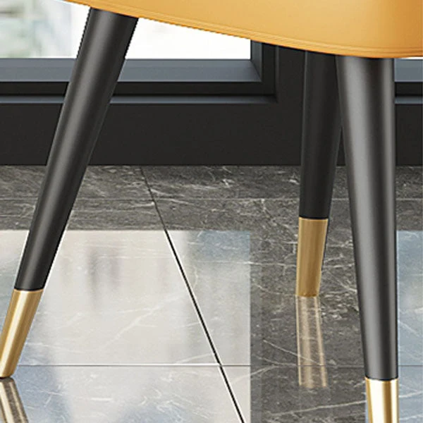 Sedia da pranzo Glam ecopelle con braccioli metallo per uso ristorante Clearhalo