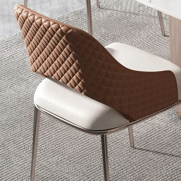 Sedia da pranzo Glam ecopelle, poltrona da interni, con imbottitura Clearhalo