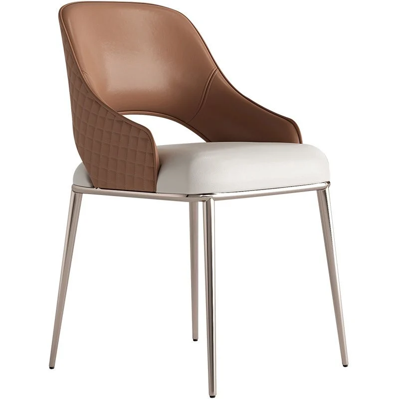 Sedia da pranzo Glam ecopelle, poltrona da interni, con imbottitura Clearhalo