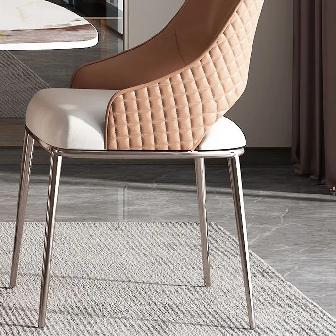 Sedia da pranzo Glam ecopelle, poltrona da interni, con imbottitura Clearhalo