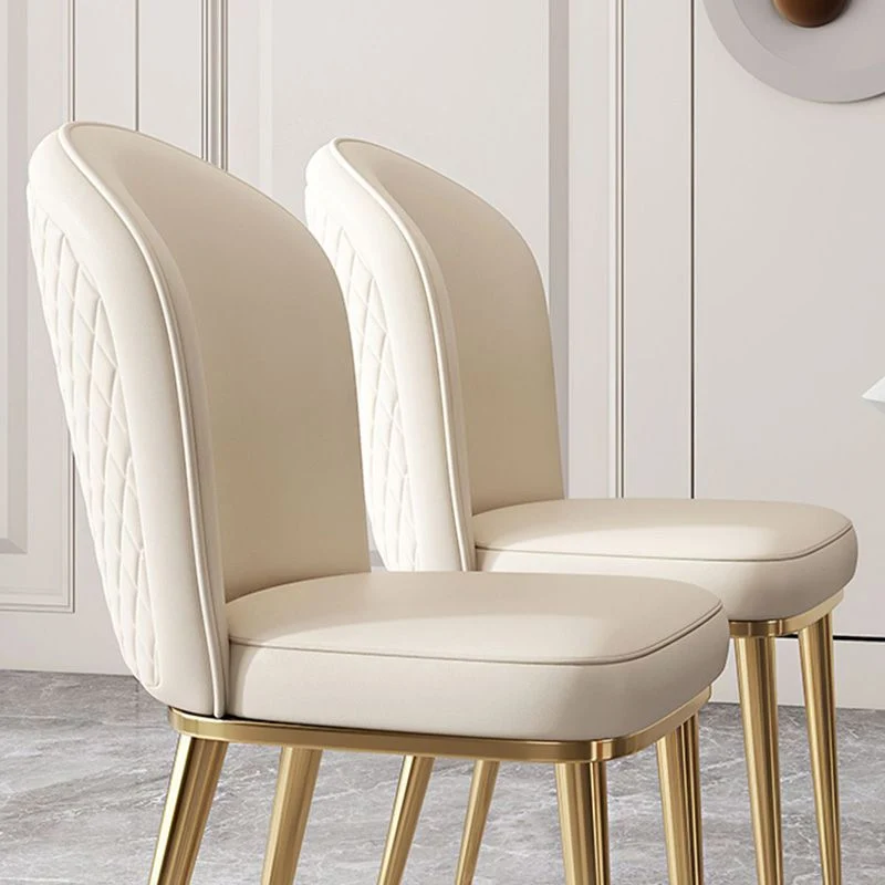 Sedia da pranzo Glam ecopelle Sedie da pranzo imbottite senza braccioli per uso ristorante Clearhalo