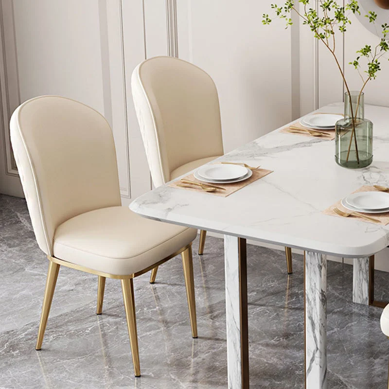 Sedia da pranzo Glam ecopelle Sedie da pranzo imbottite senza braccioli per uso ristorante Clearhalo