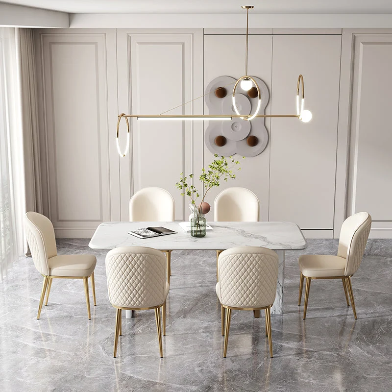 Sedia da pranzo Glam ecopelle Sedie da pranzo imbottite senza braccioli per uso ristorante Clearhalo