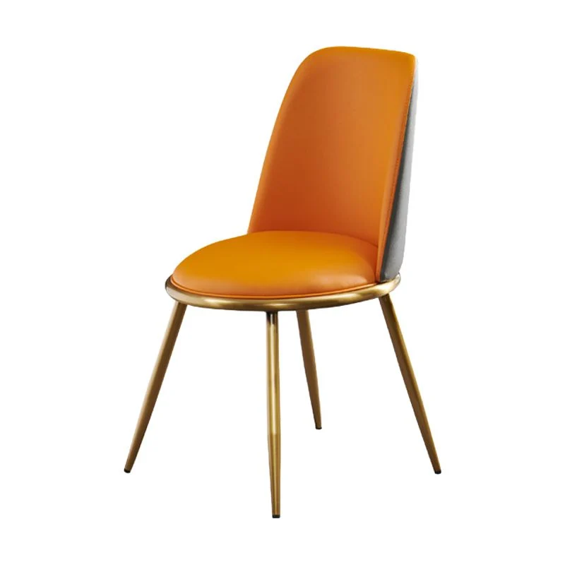 Sedia da pranzo Glam ecopelle Sedie da sala da pranzo metallo senza braccioli per uso domestico Clearhalo