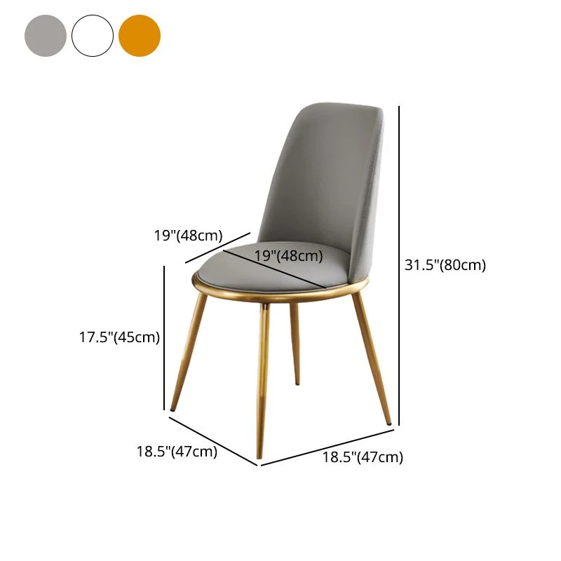 Sedia da pranzo Glam ecopelle Sedie da sala da pranzo metallo senza braccioli per uso domestico Clearhalo