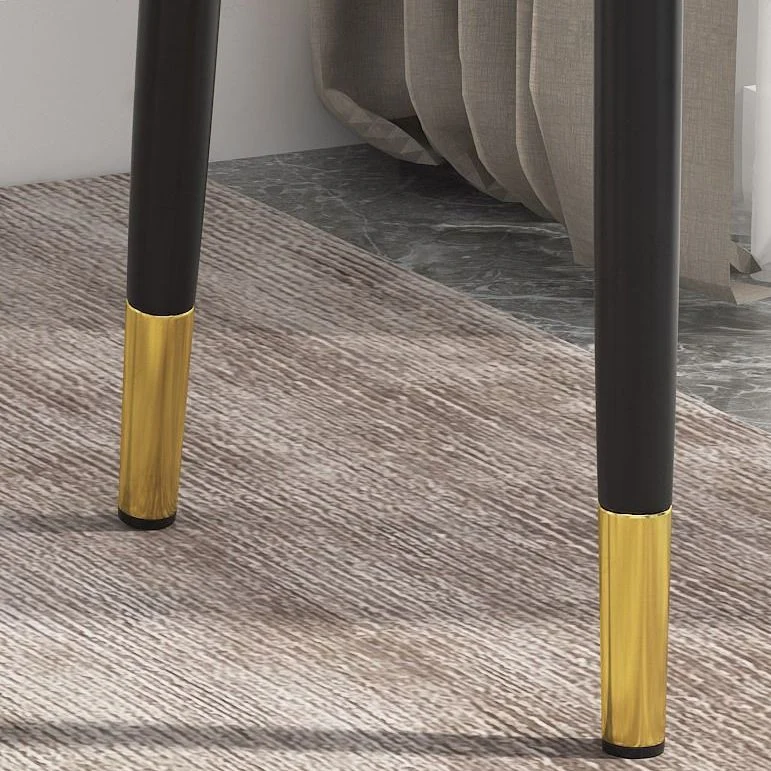 Sedia da pranzo Glam pelle Parsons Chair con gambe acciaio con finitura opaca per la casa Clearhalo