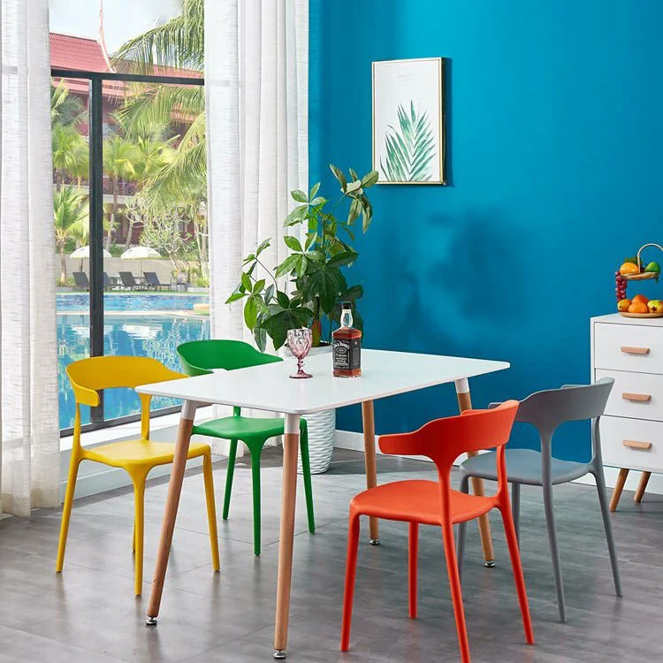Sedia da pranzo Glam plastica con finitura opaca, schienale aperto, per sala da pranzo Clearhalo