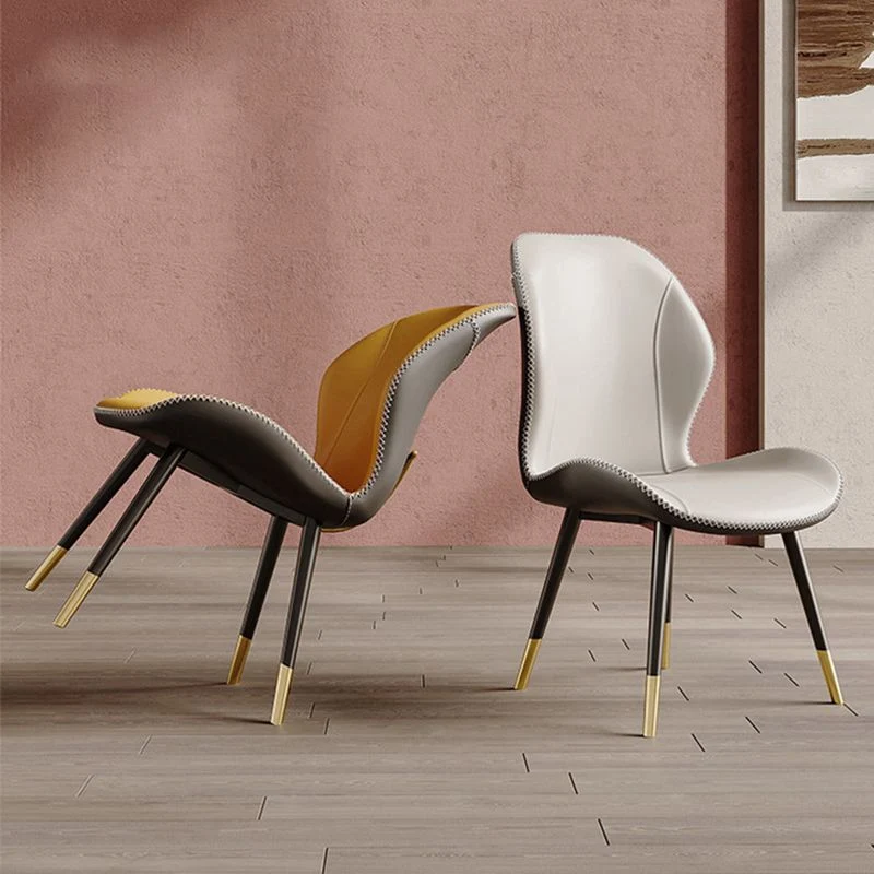 Sedia da pranzo Glam Style Chair pelle con schienale alto per uso cucina Clearhalo