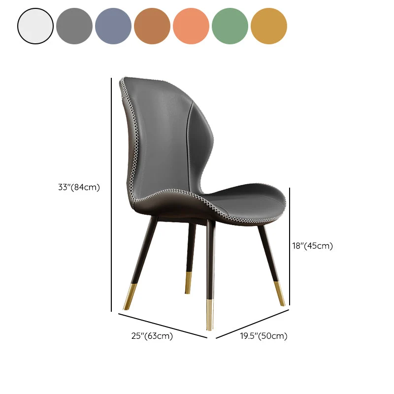 Sedia da pranzo Glam Style Chair pelle con schienale alto per uso cucina Clearhalo