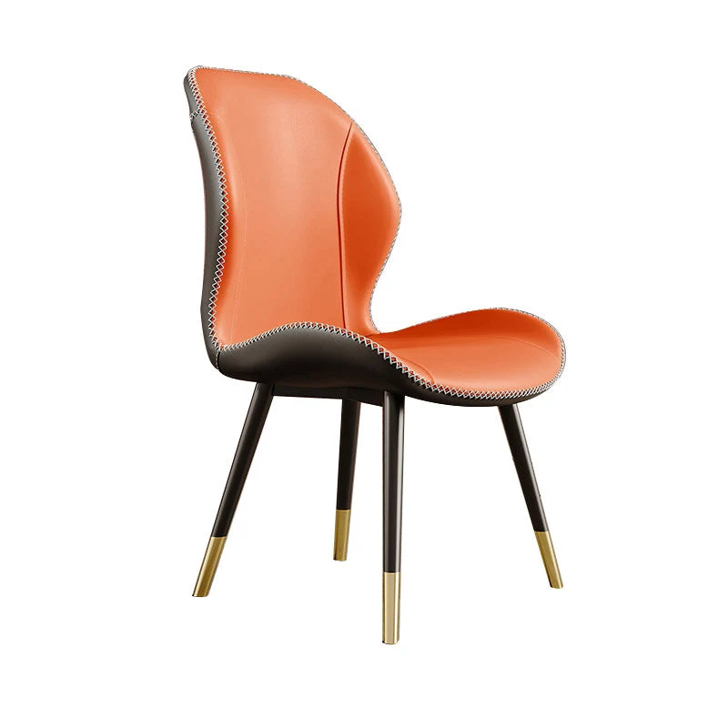 Sedia da pranzo Glam Style Chair pelle con schienale alto per uso cucina Clearhalo