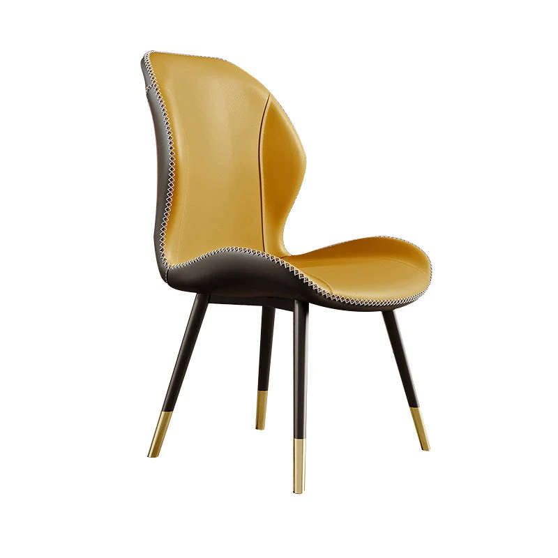 Sedia da pranzo Glam Style Chair pelle con schienale alto per uso cucina Clearhalo