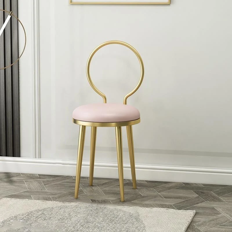 Sedia da pranzo Glam velluto, mobili laterali da pranzo con schienale aperto e gambe dorate finitura opaca Clearhalo
