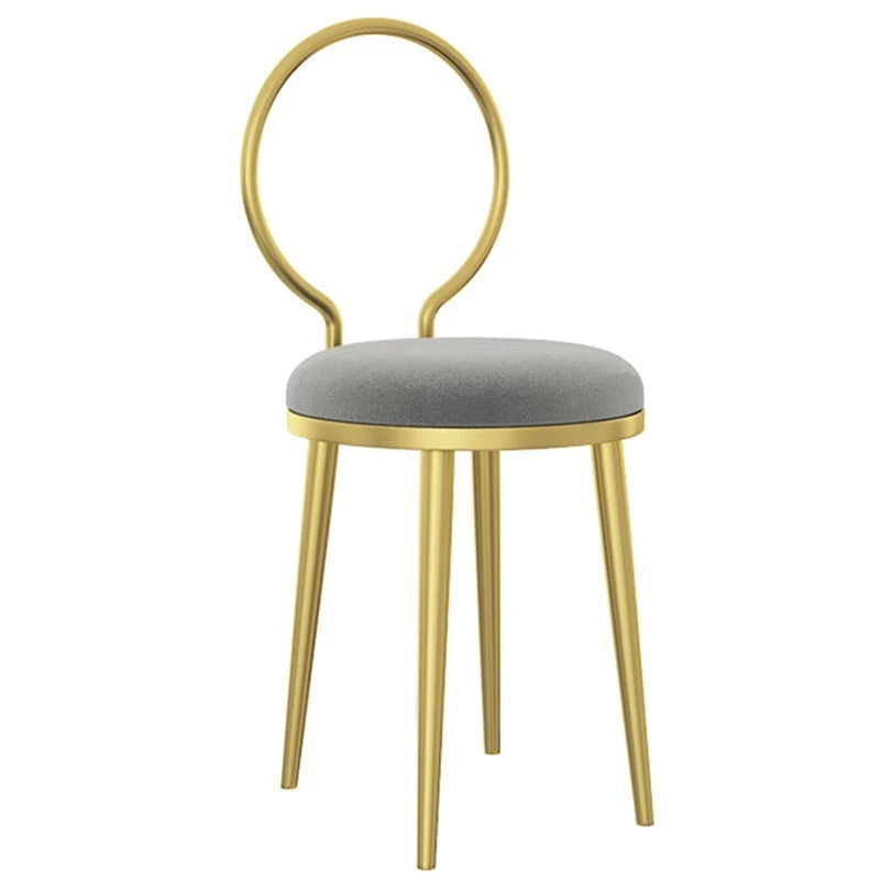 Sedia da pranzo Glam velluto, mobili laterali da pranzo con schienale aperto e gambe dorate finitura opaca Clearhalo
