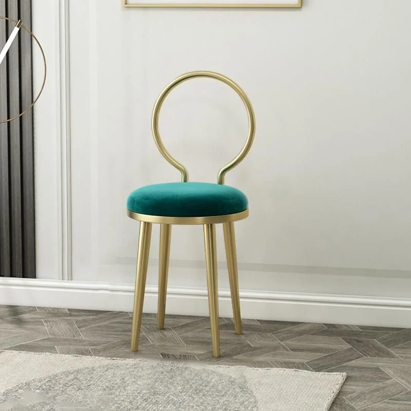 Sedia da pranzo Glam velluto, mobili laterali da pranzo con schienale aperto e gambe dorate finitura opaca Clearhalo