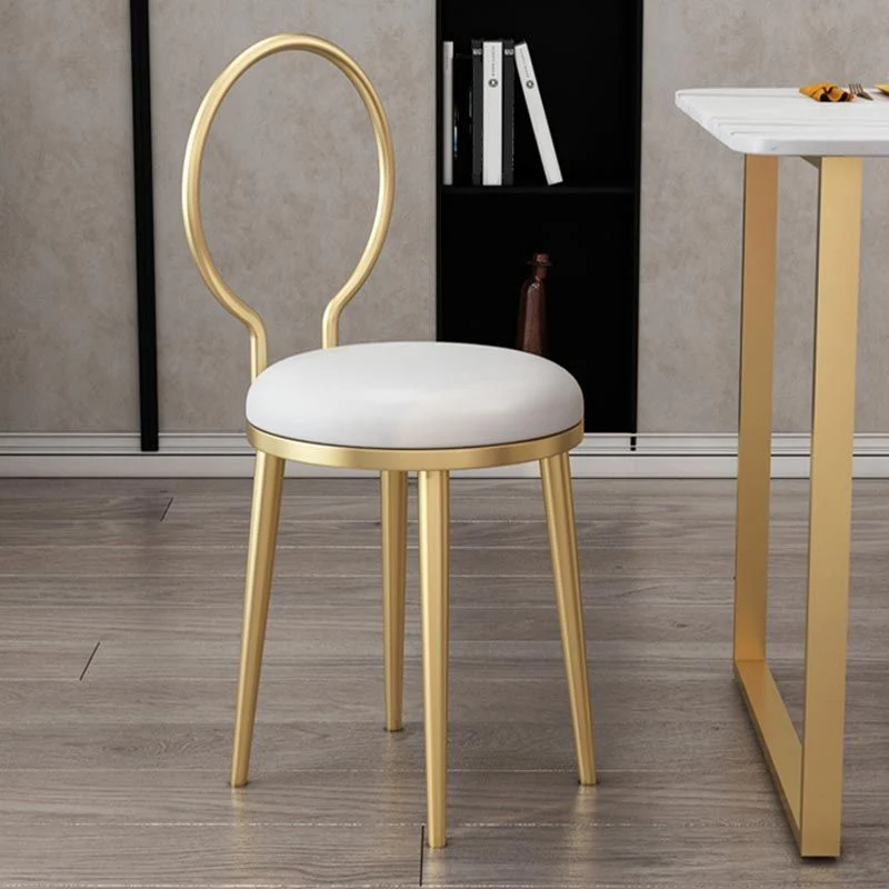 Sedia da pranzo Glam velluto, mobili laterali da pranzo con schienale aperto e gambe dorate finitura opaca Clearhalo