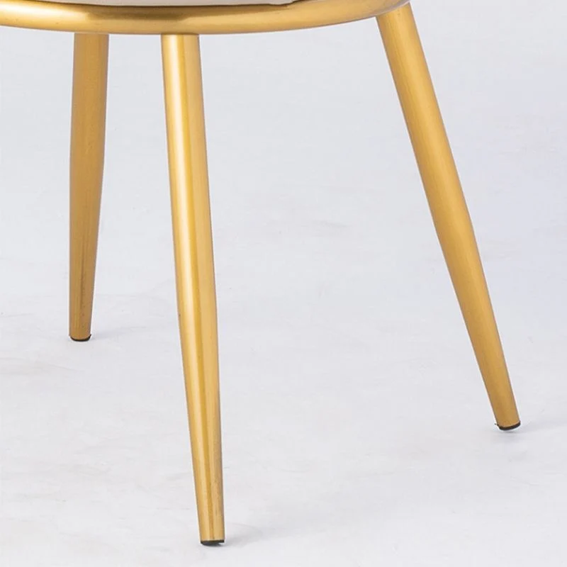 Sedia da pranzo imbottita bianca Sedia da pranzo da cucina con gambe metallo Clearhalo