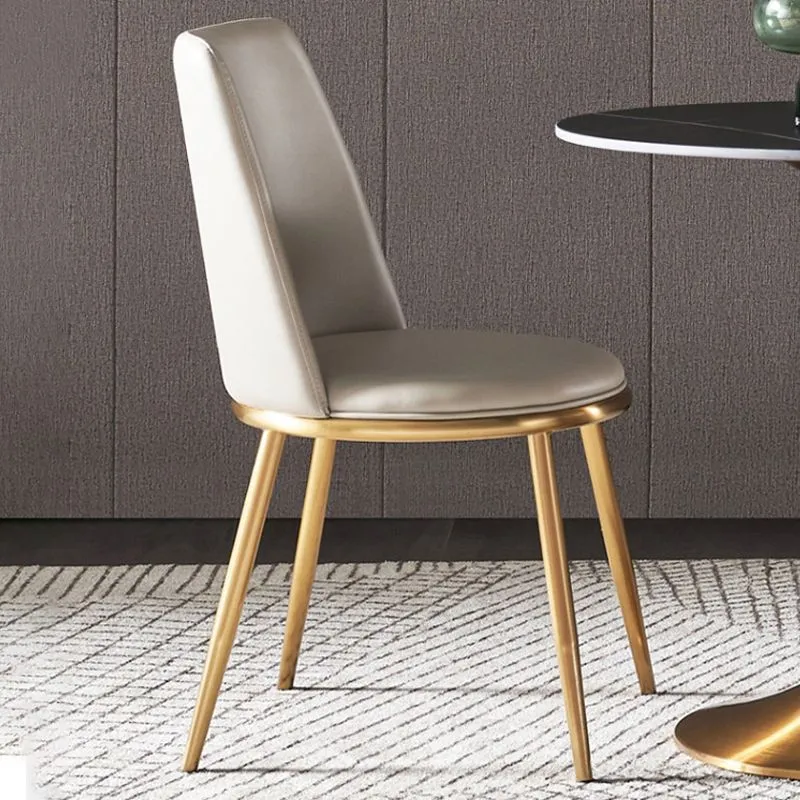 Sedia da pranzo imbottita bianca Sedia da pranzo da cucina con gambe metallo Clearhalo