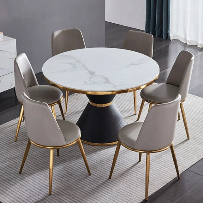 Sedia da pranzo imbottita bianca Sedia da pranzo da cucina con gambe metallo Clearhalo