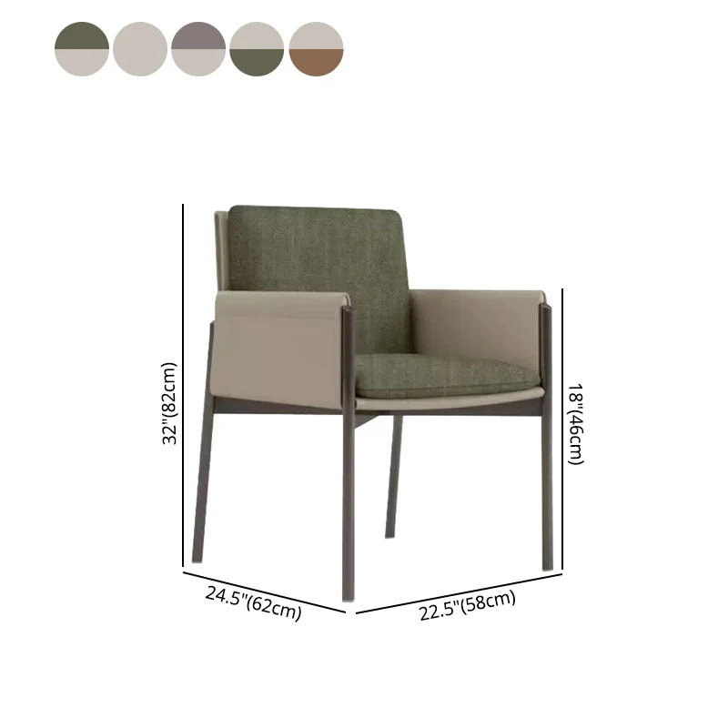 Sedia da pranzo imbottita con braccioli da pranzo con schienale solido per ristorante stile designer Clearhalo