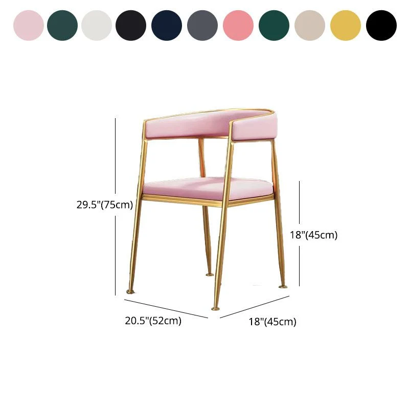 Sedia da pranzo imbottita con bracciolo metallo Glam, sedia laterale da pranzo imbottita per uso ristorante Clearhalo