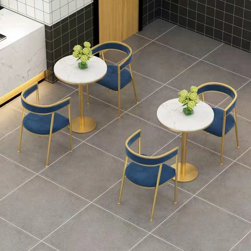 Sedia da pranzo imbottita con bracciolo metallo Glam, sedia laterale da pranzo imbottita per uso ristorante Clearhalo