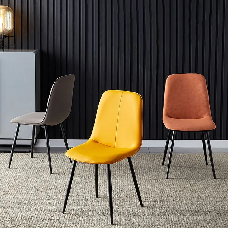 Sedia da pranzo imbottita con finitura opaca, moderna sedia laterale con schienale solido per la casa Clearhalo