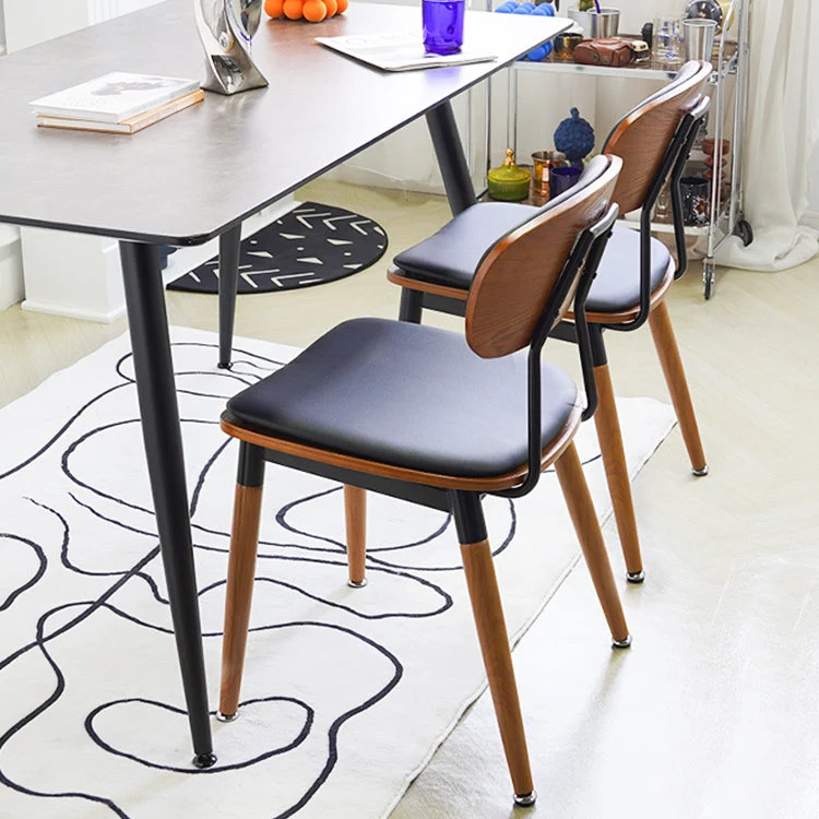 Sedia da pranzo imbottita con schienale aperto stile contemporaneo per la casa Clearhalo