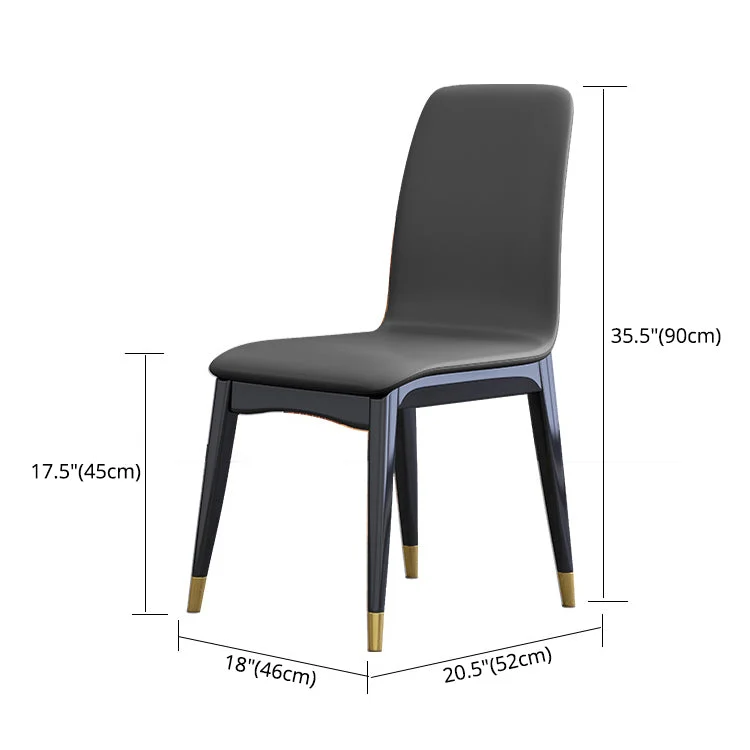 Sedia da pranzo imbottita con schienale massiccio legno di gomma industriale con finitura opaca e gambe nere Clearhalo