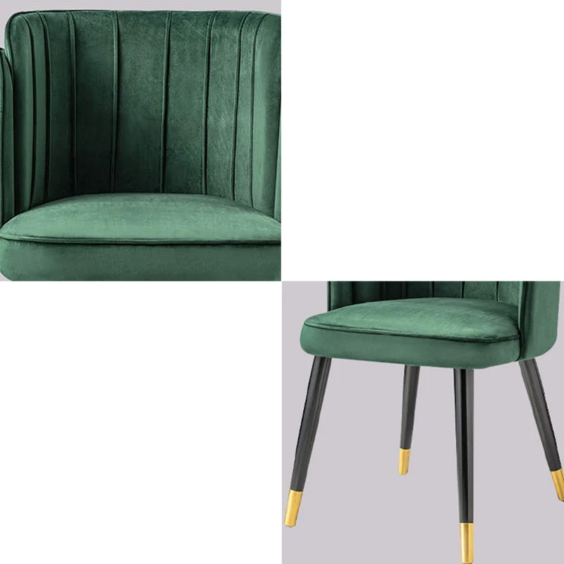 Sedia da pranzo imbottita Glam Sedia Parsons verde con gambe legno Clearhalo