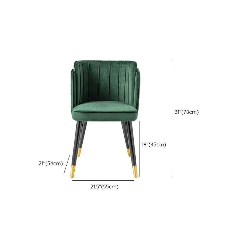 Sedia da pranzo imbottita Glam Sedia Parsons verde con gambe legno Clearhalo