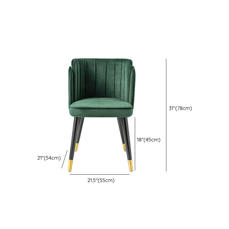 Sedia da pranzo imbottita Glam Sedia Parsons verde con gambe legno Clearhalo