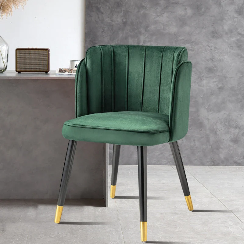 Sedia da pranzo imbottita Glam Sedia Parsons verde con gambe legno Clearhalo