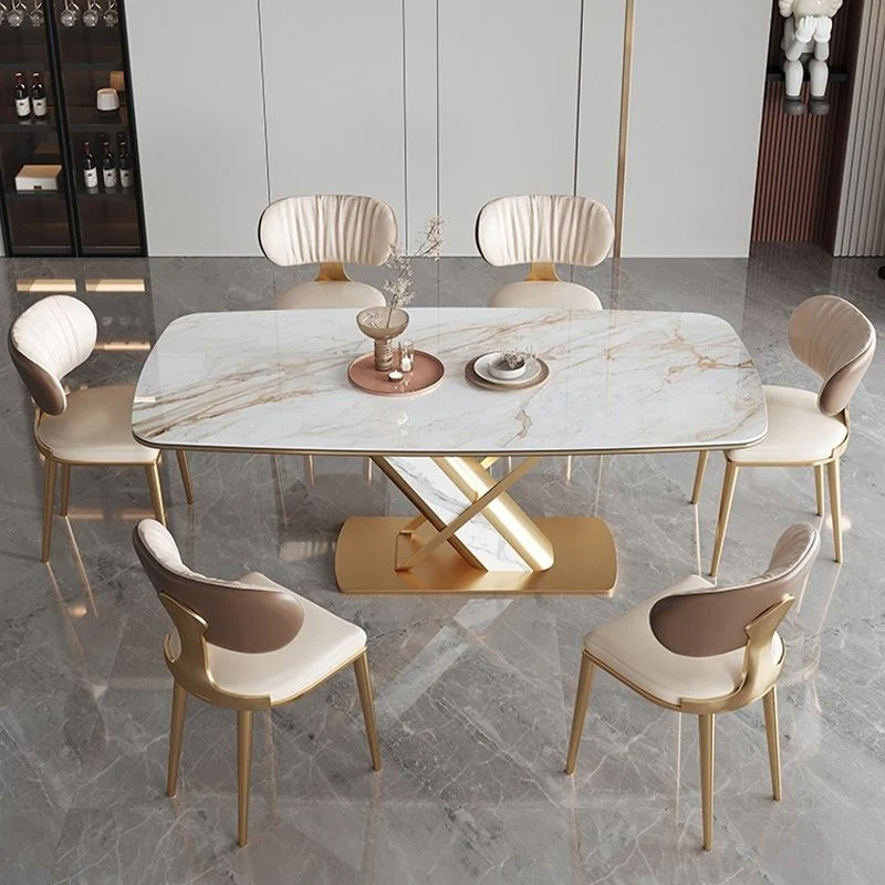 Sedia da pranzo imbottita Glam Sedia da pranzo con schienale aperto e gambe metallo Clearhalo
