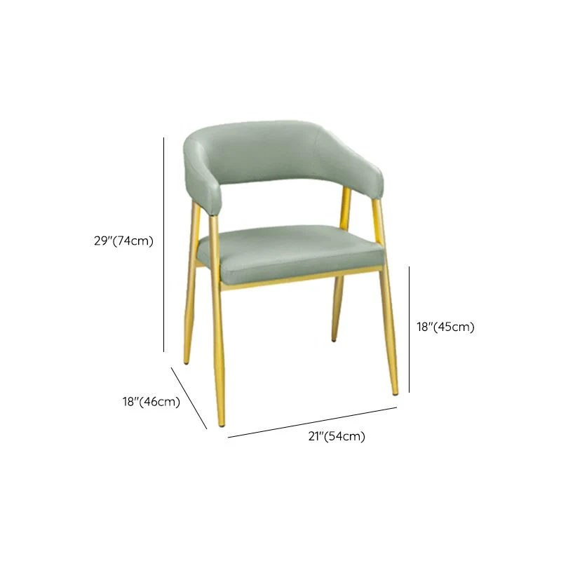 Sedia da pranzo imbottita Glam Sedia da pranzo con schienale aperto e gambe metallo Clearhalo