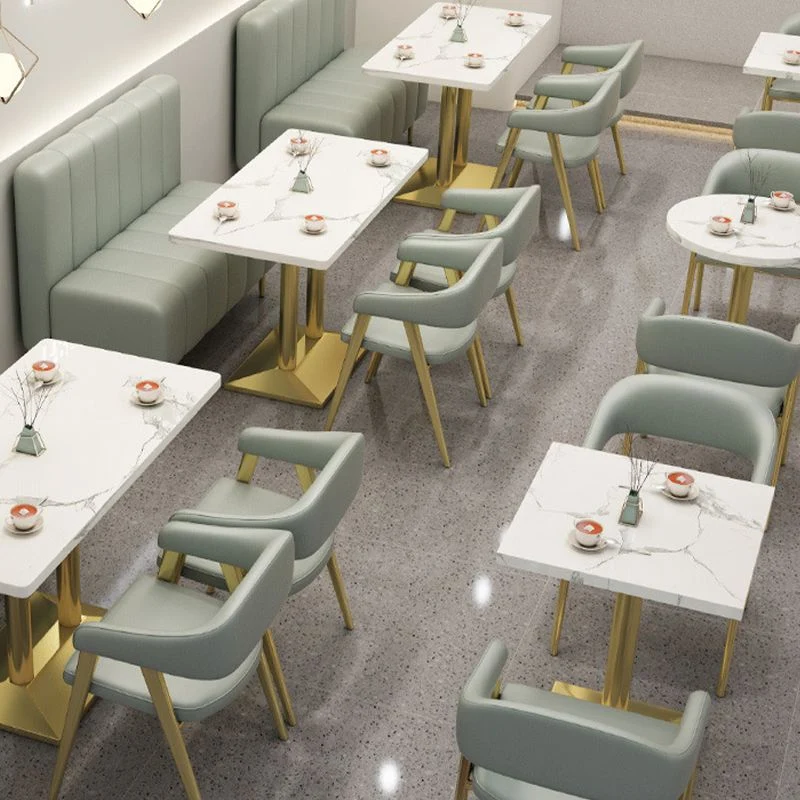 Sedia da pranzo imbottita Glam Sedia da pranzo con schienale aperto e gambe metallo Clearhalo