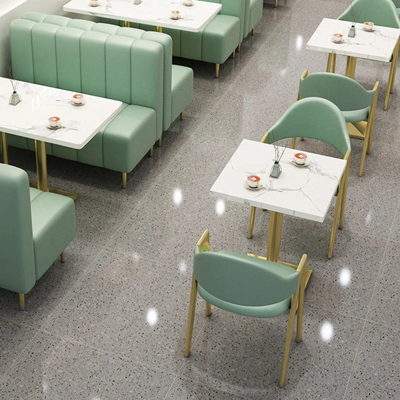 Sedia da pranzo imbottita Glam Sedia da pranzo con schienale aperto e gambe metallo Clearhalo
