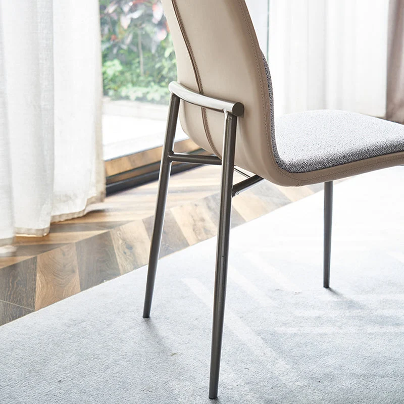 Sedia da pranzo imbottita per cucina contemporanea, sedia laterale, con gambe metallo Clearhalo