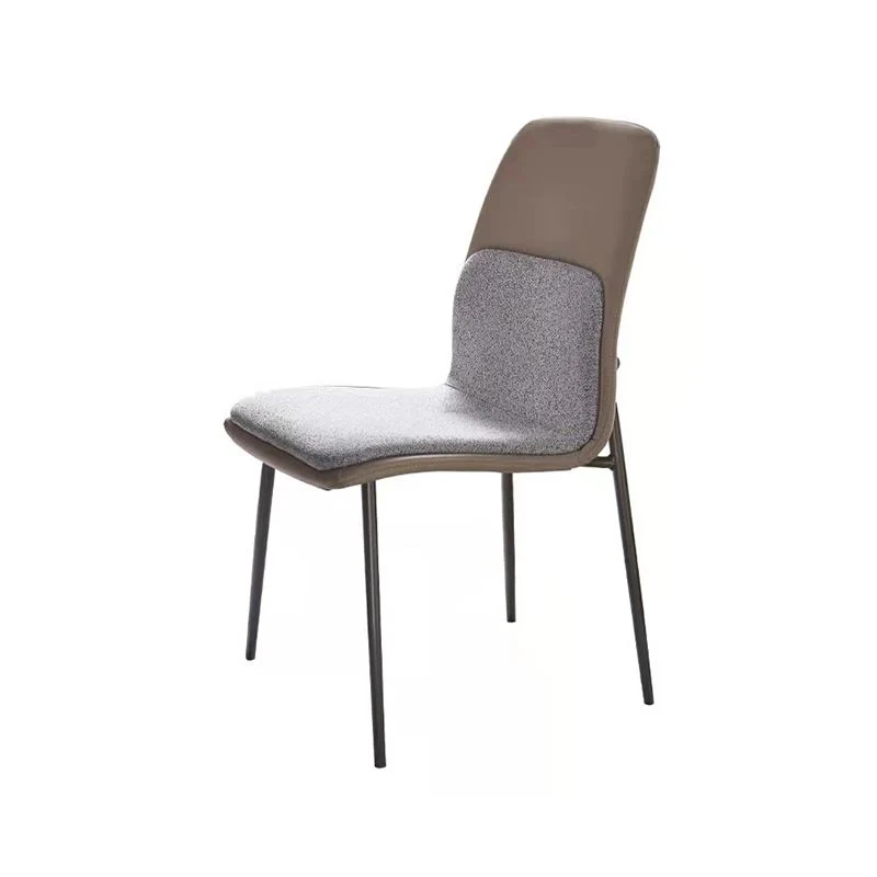 Sedia da pranzo imbottita per cucina contemporanea, sedia laterale, con gambe metallo Clearhalo