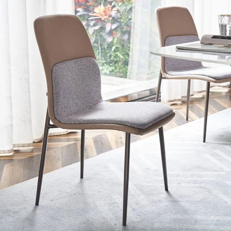 Sedia da pranzo imbottita per cucina contemporanea, sedia laterale, con gambe metallo Clearhalo
