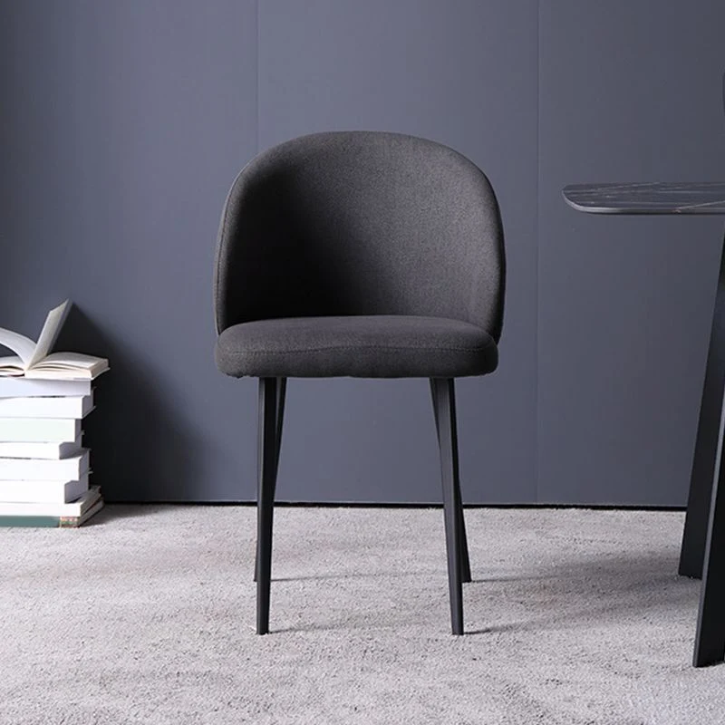 Sedia da pranzo imbottita per cucina contemporanea, sedia laterale grigio Clearhalo