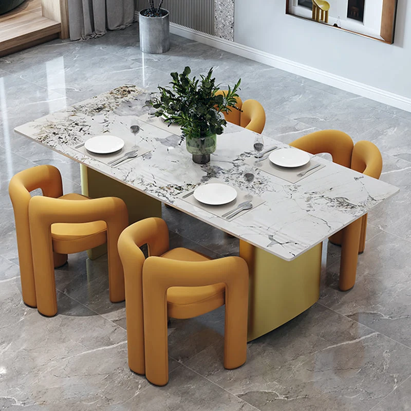 Sedia da pranzo imbottita stile moderno Poltrona da pranzo con schienale aperto Clearhalo