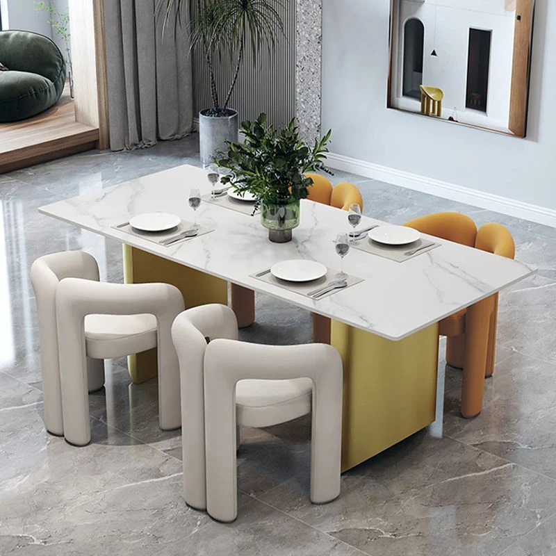 Sedia da pranzo imbottita stile moderno Poltrona da pranzo con schienale aperto Clearhalo