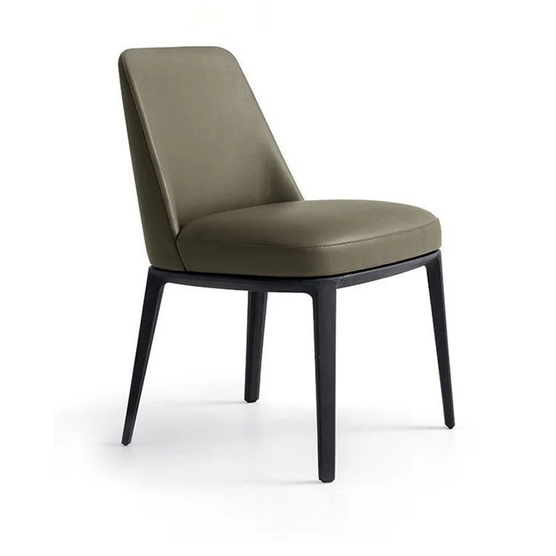 Sedia da pranzo imbottita stile Sedia da sala da pranzo ecopelle e legno massello Clearhalo