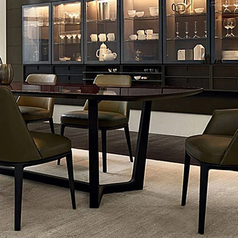Sedia da pranzo imbottita stile Sedia da sala da pranzo ecopelle e legno massello Clearhalo