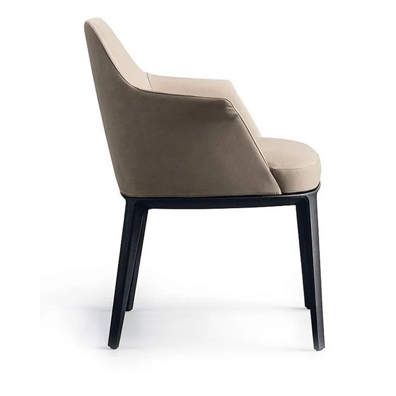 Sedia da pranzo imbottita stile Sedia da sala da pranzo ecopelle e legno massello Clearhalo