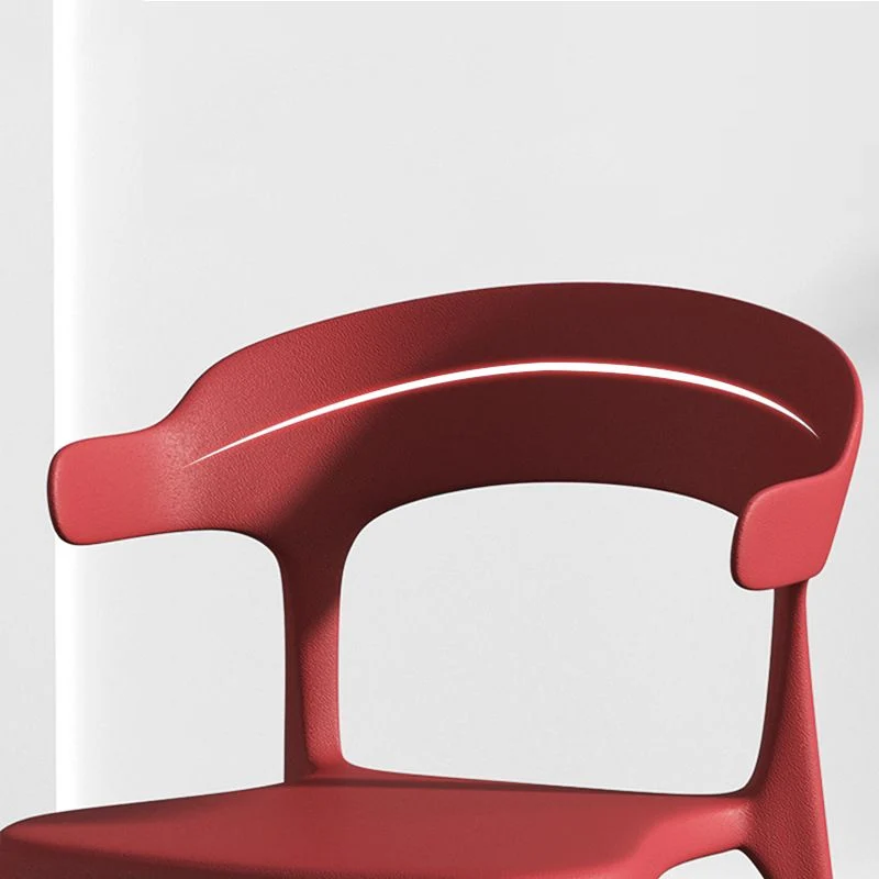 Sedia da pranzo impilabile per la casa Sedia laterale plastica con schienale aperto e senza braccioli Clearhalo