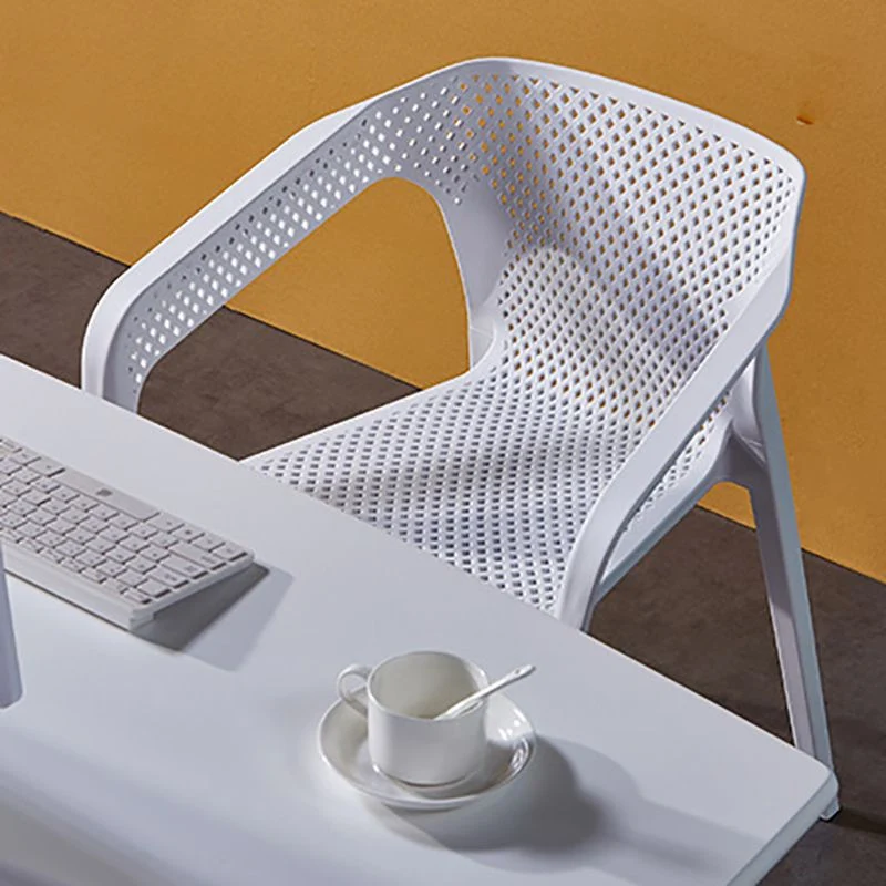 Sedia da pranzo impilabile stile glamour con schienale doghe plastica per interni Clearhalo
