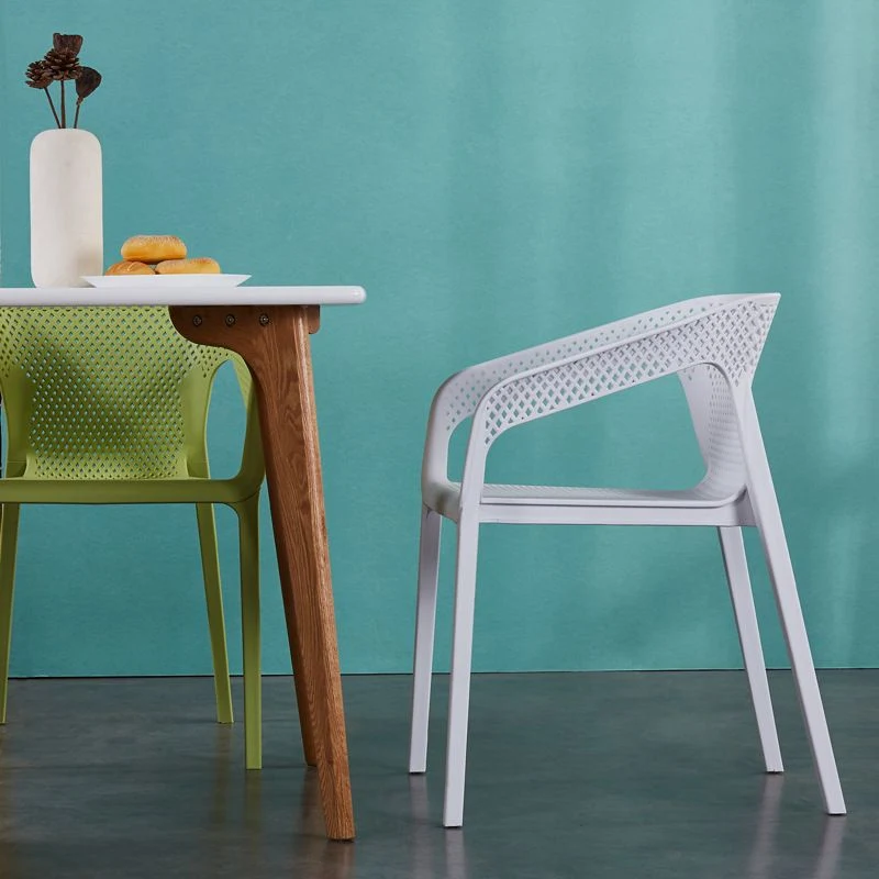 Sedia da pranzo impilabile stile glamour con schienale doghe plastica per interni Clearhalo
